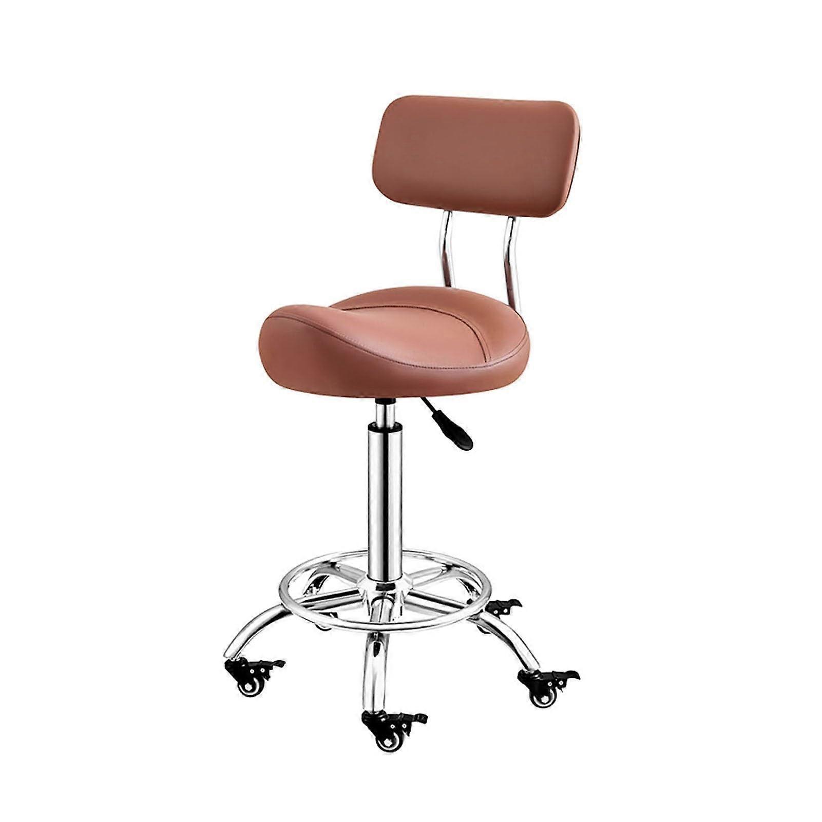 Ergonomic Saddle Stool With Backrest Rolling Chair Brake Wheels Posture Correction For Office  Spa Salon Color 1