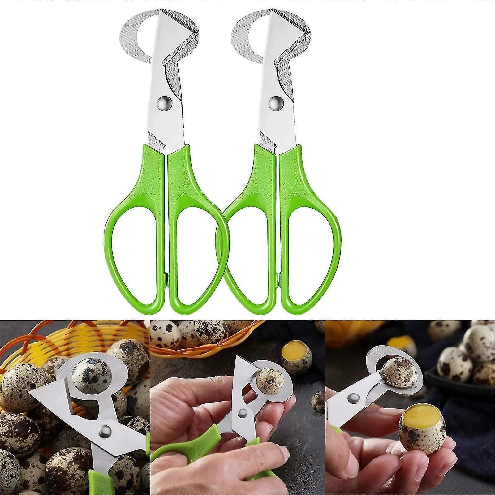 2 Pieces Quail Egg Cutter Scissors,stainless Steel Egg Shell Cutters Separator,small Egg Scissors,kitchen Tool Egg Shell