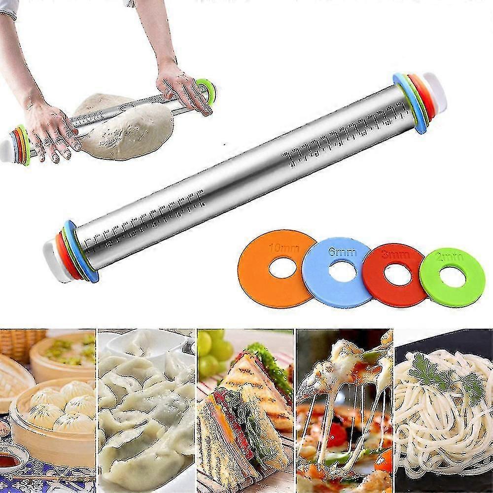 Rolling Pin - Cookie Rolling Pin Stainless Steel Rolling Pin 17 In Adjustable Rolling Pins - Aespa