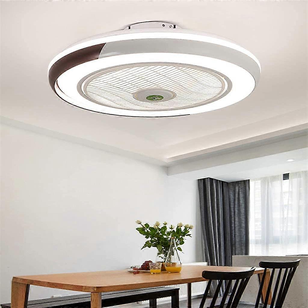 Ceiling Fan With Light Function 40W Dimmable LED UltraQuiet Remote Adjustable Wind Speed Brown Finish Living Room