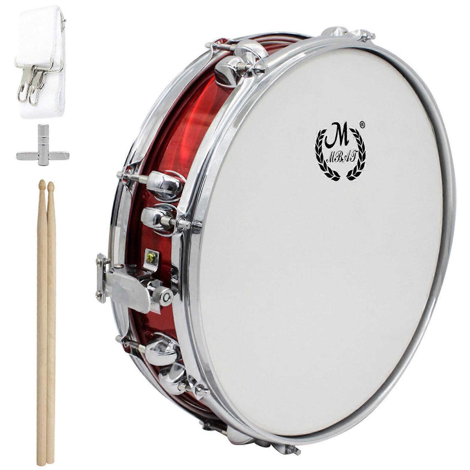 March Snares Drum with Adjust Strap & Drumsticks Performances Drum for Kids Practice & Small Bands Performances Multicolor