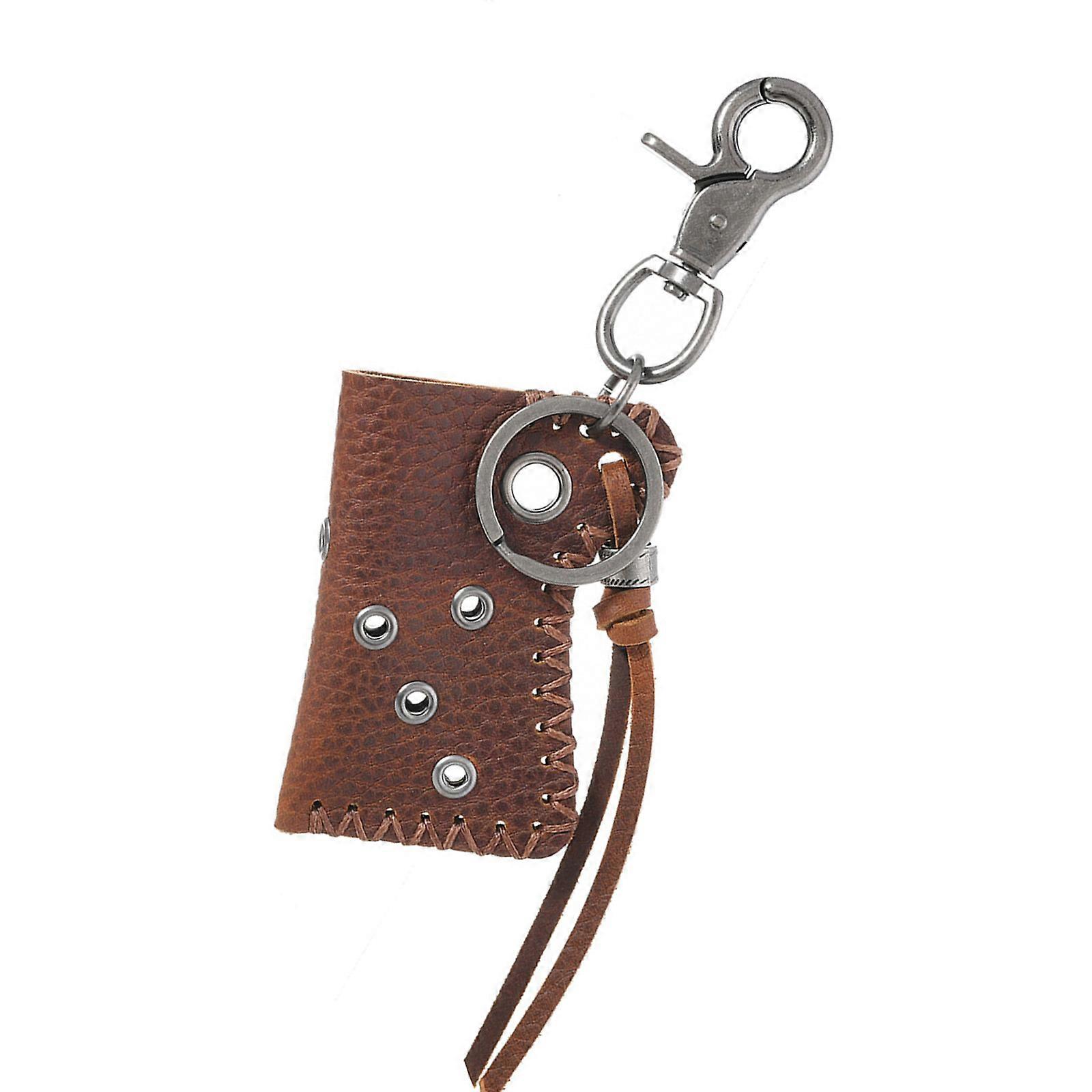 Retro Style Leather Lighter Cover Keychain Sturdy Leather Lighter Case Keychain Accessory Ideal for Camping and Parties  brown