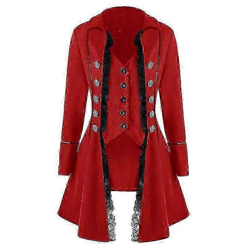 Medieval Solid Color Long Sleeve Three Row Button Women's Coat Irregular Top Women's Wear 2025