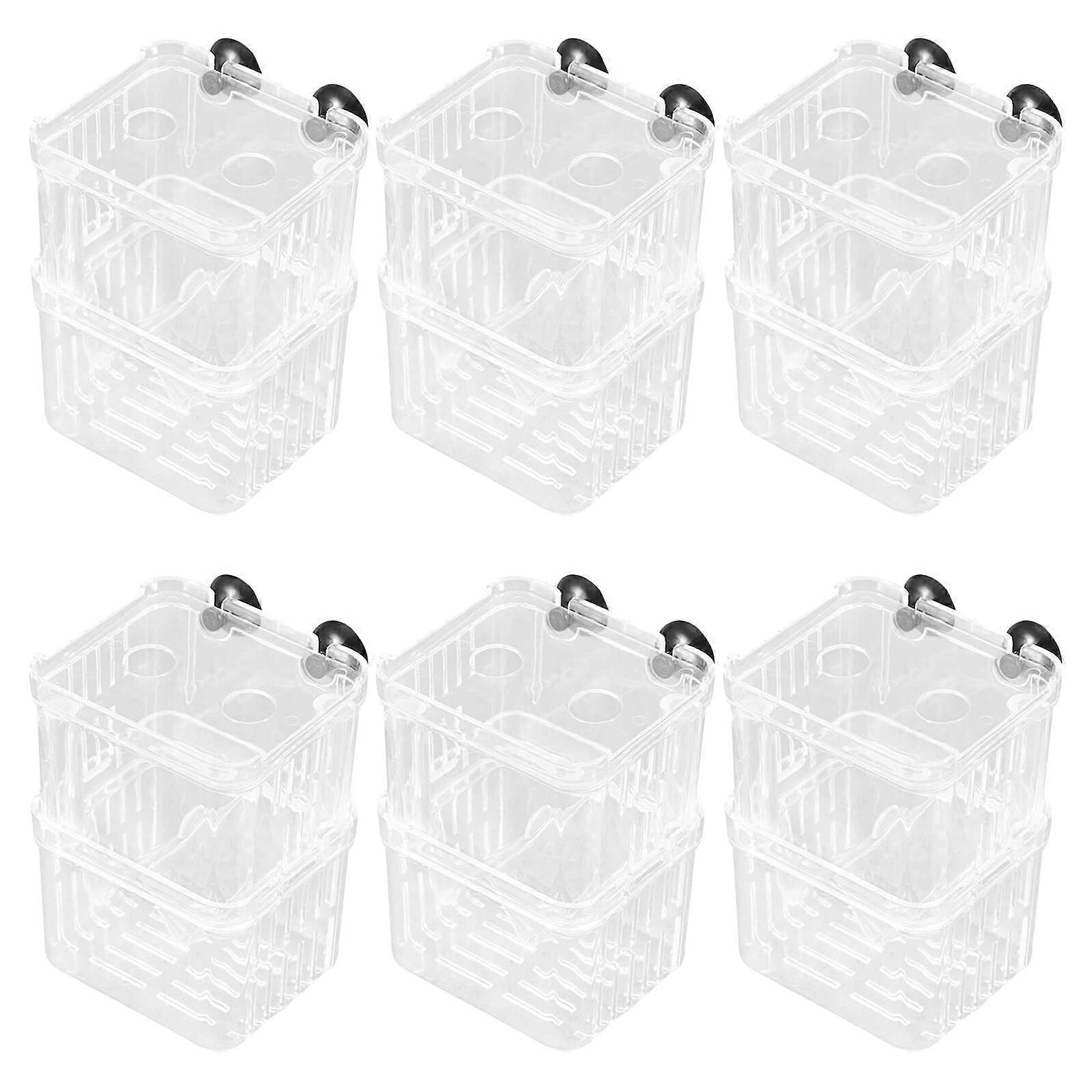 6PCS Aquarium Fish Breeding Box Plastic Floating Isolation Hatchery Tank for Guppy Betta Shrimp