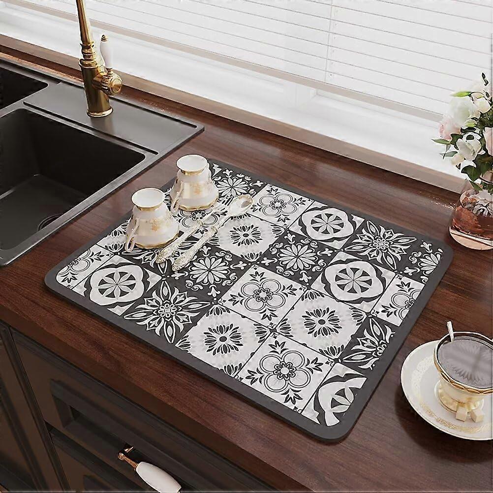 Dish Drying Mat 16x12 Inch Super Absorbent Kitchen Counter Dish Drainer Pad 4 Pack