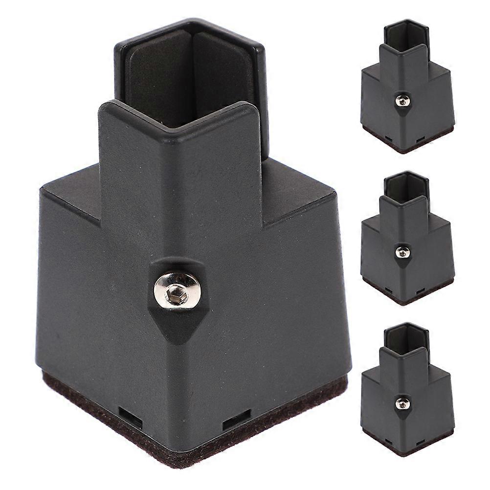 Adjustable Bed Risers Furniture Risers Heavy Duty Cushion 4Pcs Black Set