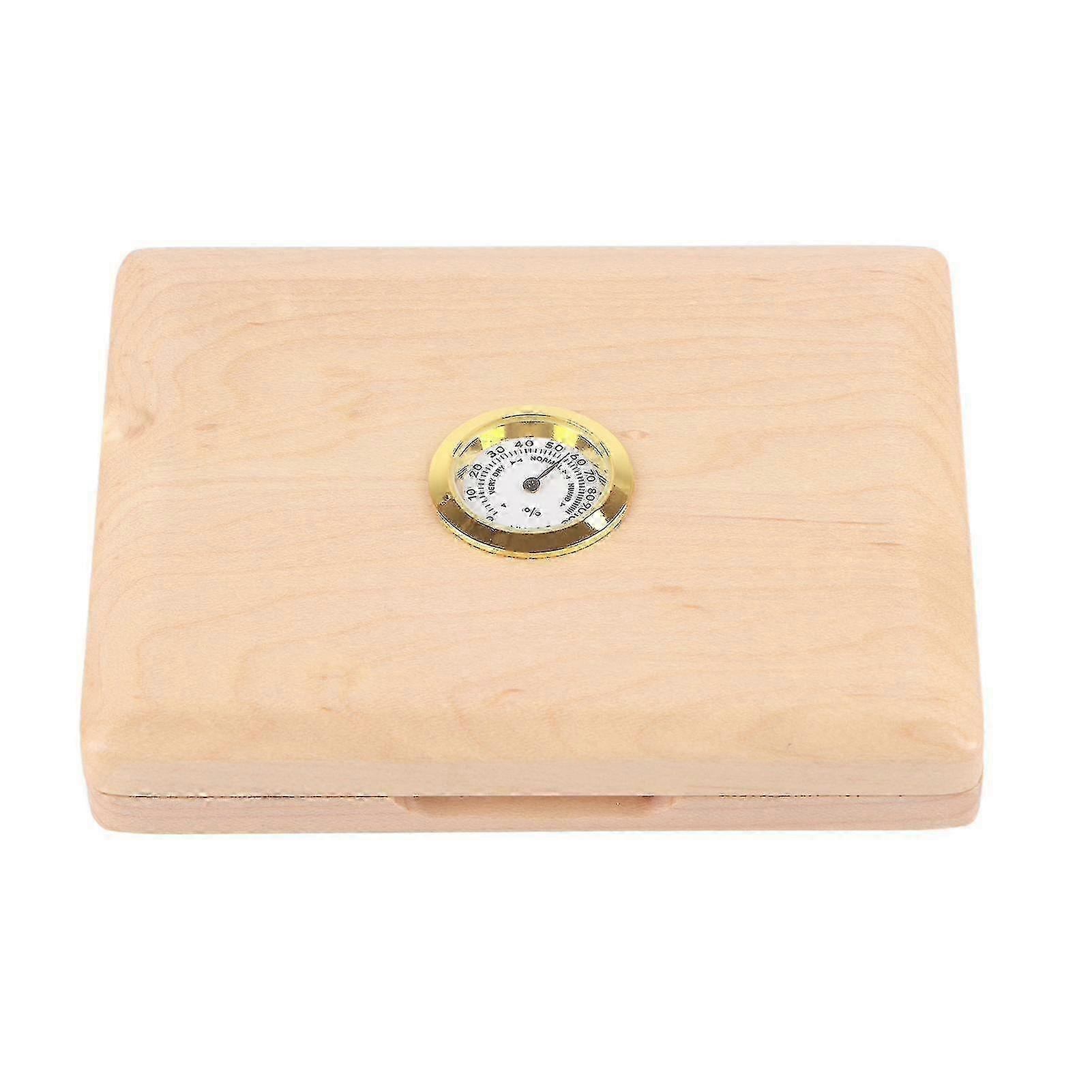 Saxophone Clarinet Reed Case Solid Wood 5-Reeds Holding Storing Box with HygrometerLog Color