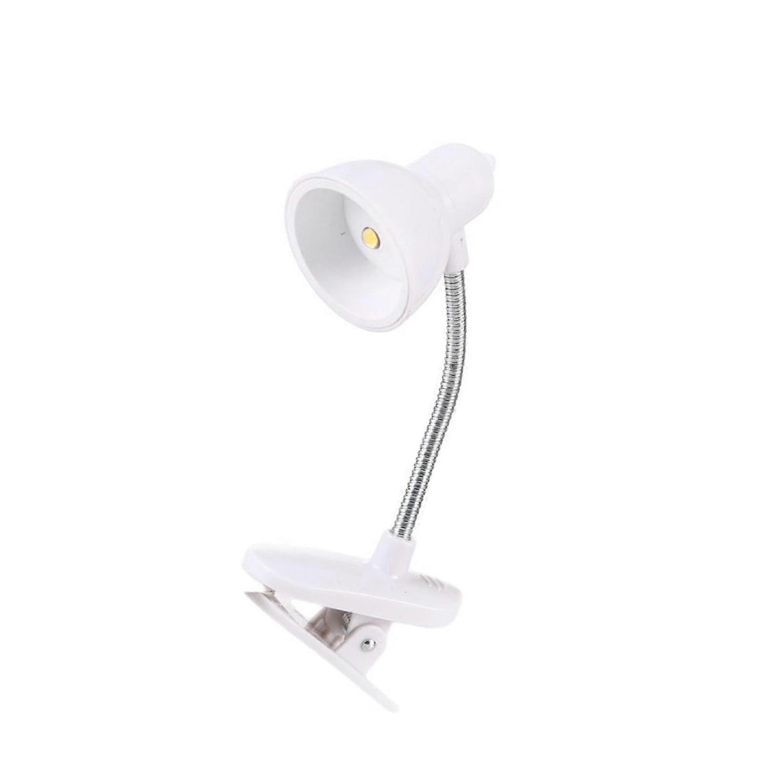 Tiny Clip On Desk Lamp Adjustable Flexible Gooseneck Portable Clamp On LED Lamp For Dorm Bedroom Office Travel Camping  White
