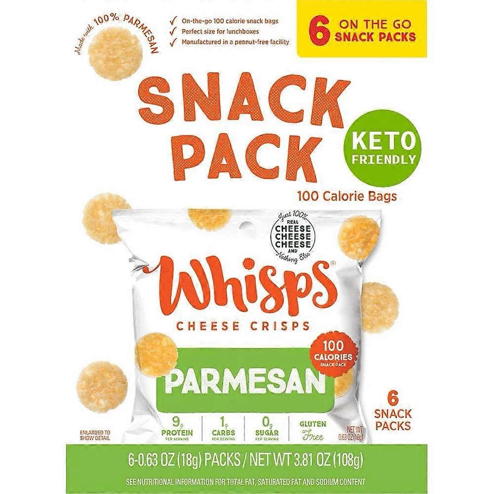 رقائق جبنة البارميزان Whisps ، عبوة وجبات خفيفة صديقة للكيتو ، 6 Ea