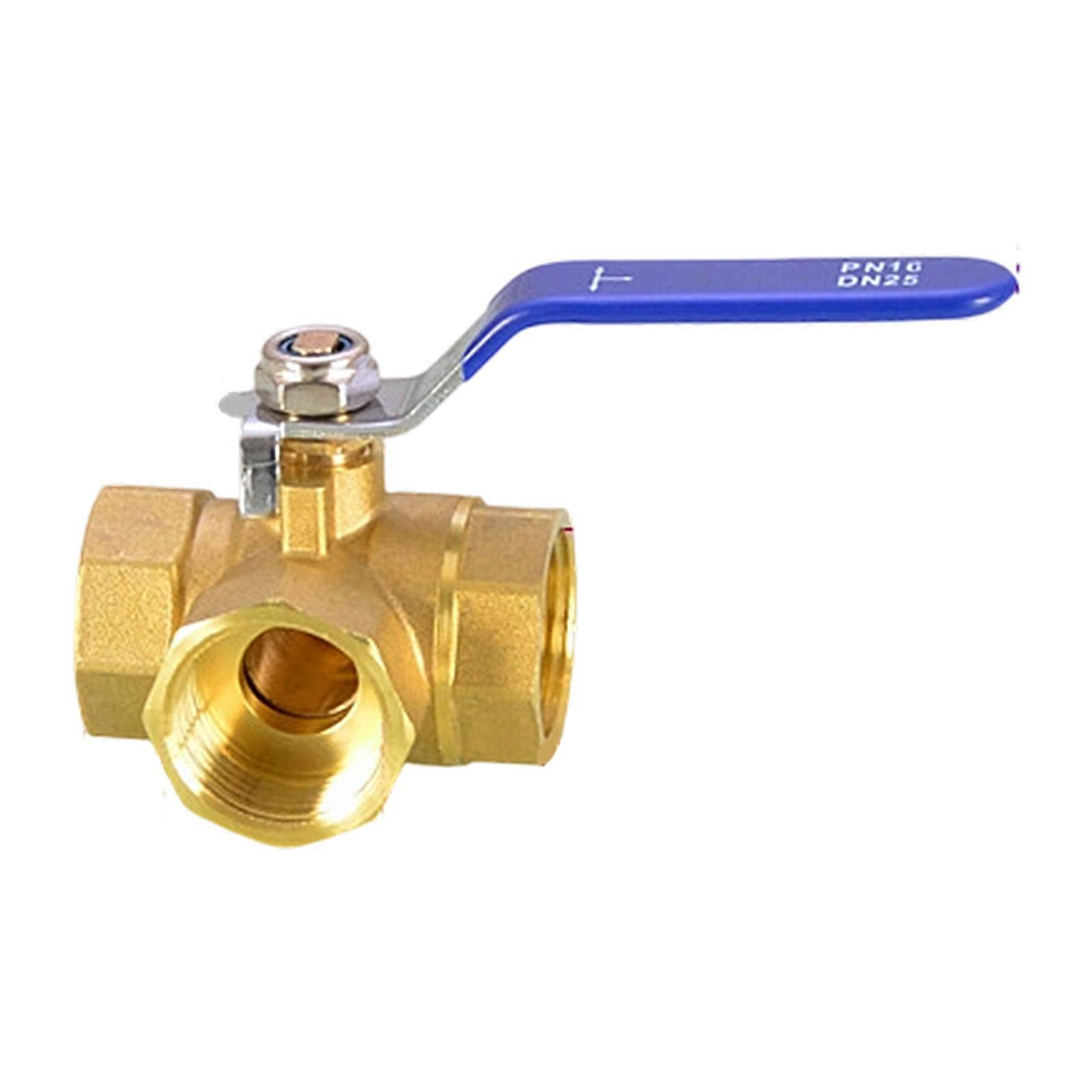T Port Brass Ball Valves Three Way Flows Control Valves with Strong Levers Handle Simple Installation for Household Use Multicolor