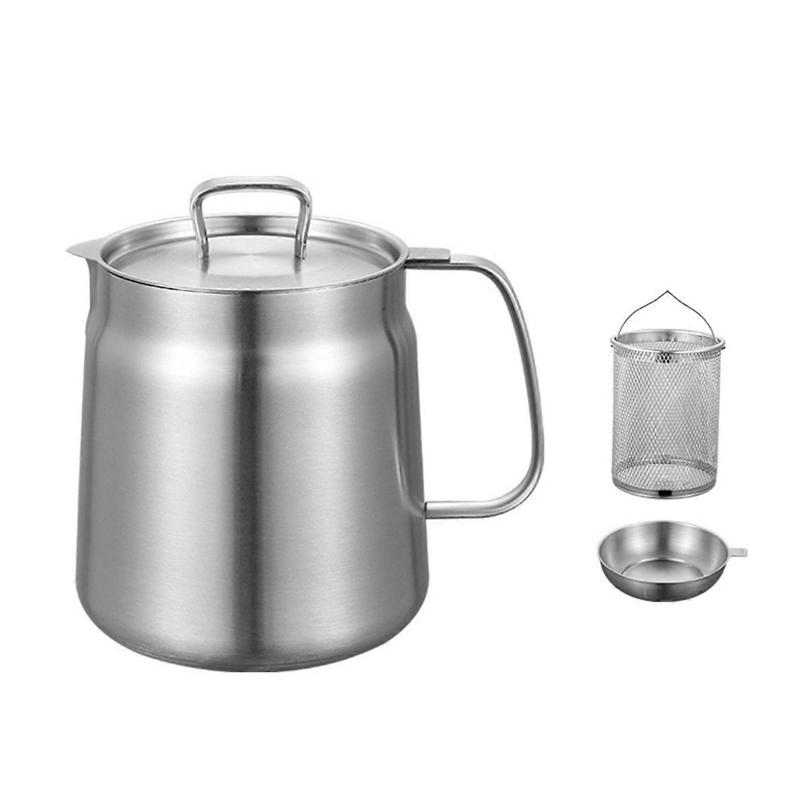 Multiple Functional Oil Filtering Structure With Profound Cooker Insert Heat Resistant Building For Professional Home Kitchens  2L