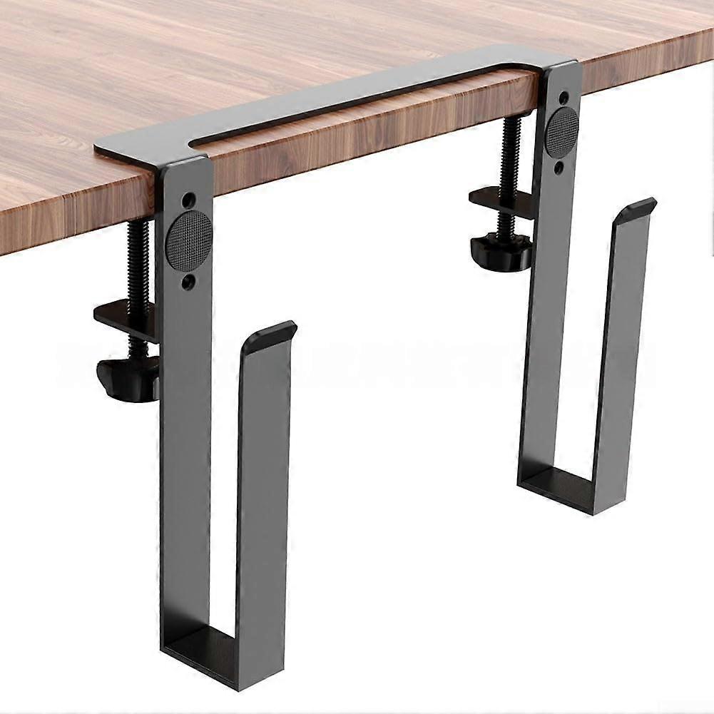 Laptop Stand Desk Mount with ClampOn Aluminum Shelf, Cooling Rack for Laptops, Tablets, Books, SpaceSaving Black