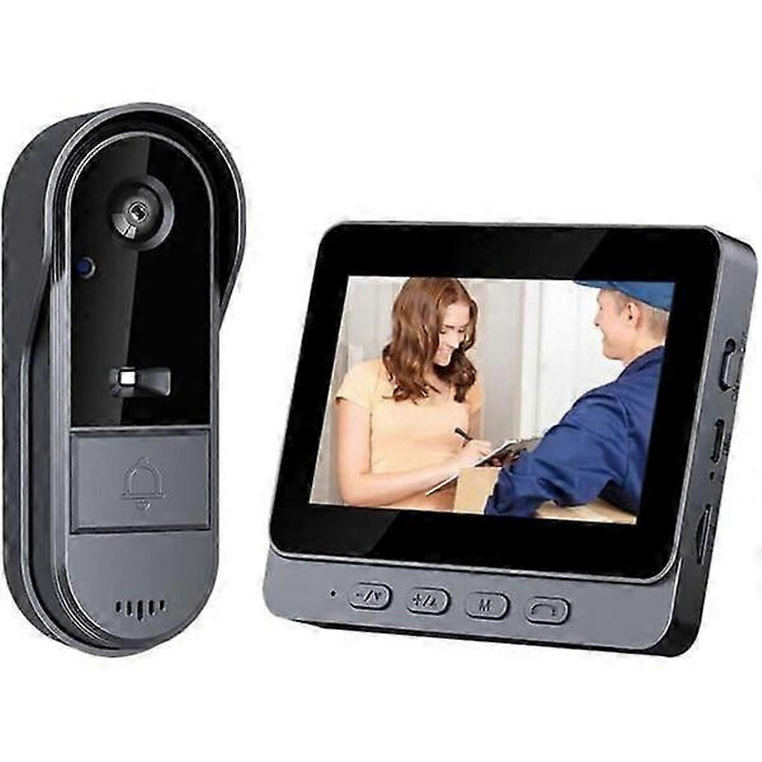 Wireless doorbell intercom with camera, two-way visual and low power consumption
