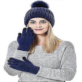 Men's Women's Cap Outdoor Baseball Cap Winter Women's Warm Hat Thick Hat Warm Soft Knitted With Gloves Knitted Ski Cuff Baseball Caps Cap Child Size H