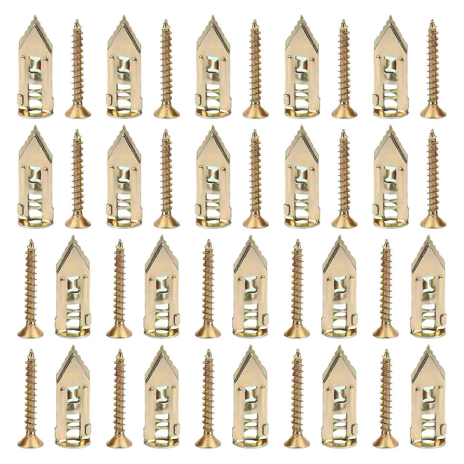 20 Units Easy Expansion Screws without Drilling Tool Wall Mounting Fixings set for Plasterboard Not -Corrosion Fixings Multicolor