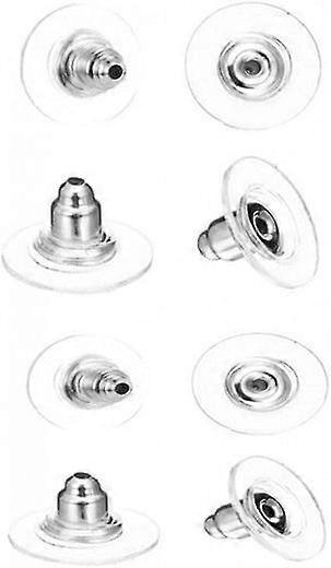 100 Pieces Silicone Earring Stoppers Clear & Rubber Earring Backs