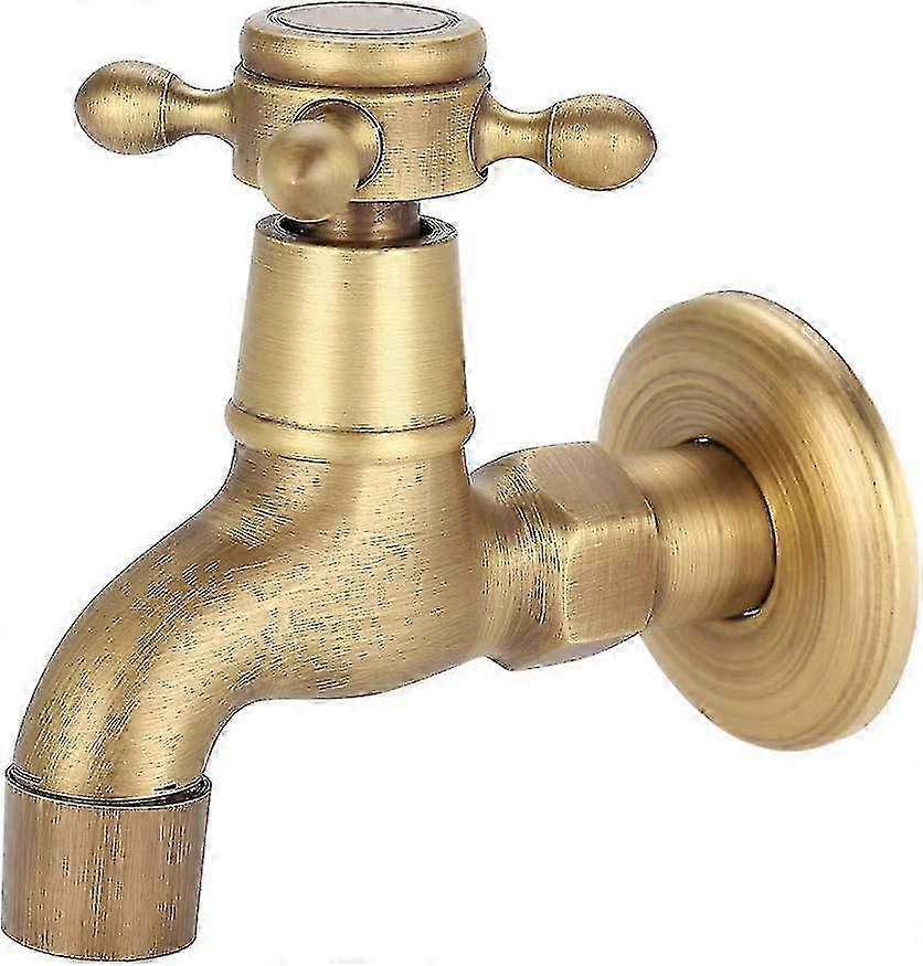 Vintage Solid Brass Wall-Mounted Faucet compatible with Kitchen Sink & Mop Pool (Short)