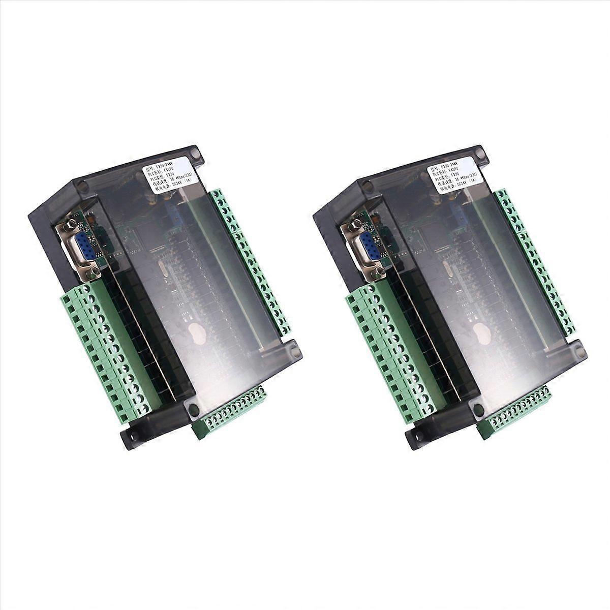 2X FX3U-24MR PLC Industrial Control Board 14 Input 10 Output 6AD 2DA with 485 Communication and RTC(