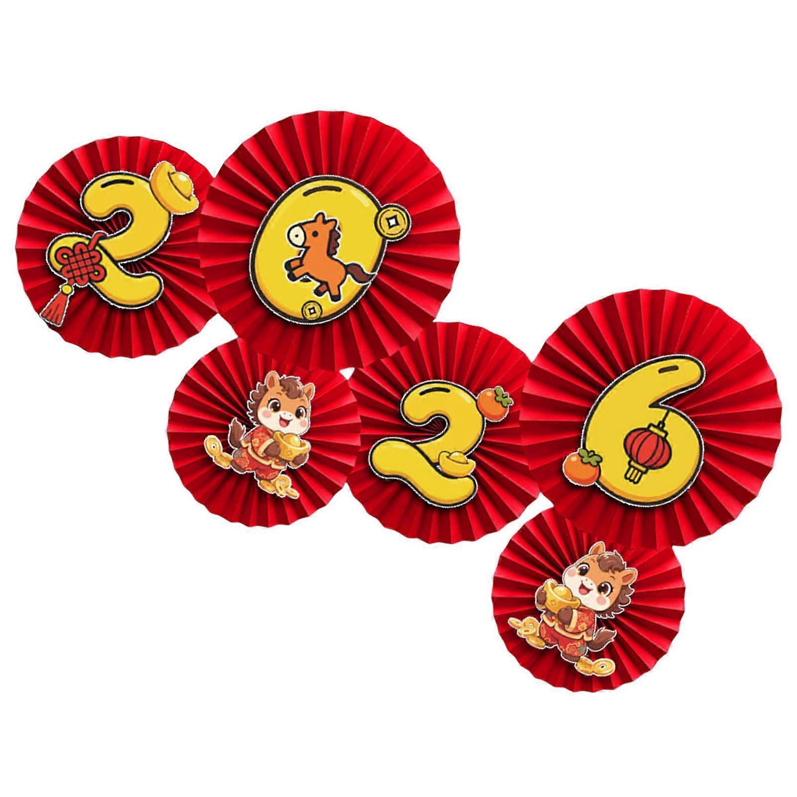 Sustainable Paper Fan Decoration for 2026 New Year Event Simple DIY Project Party Supplies Multicolor