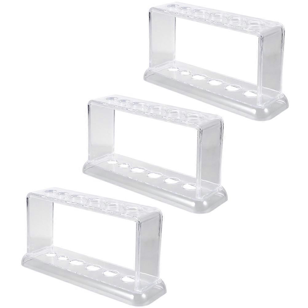 Transparent Plastic Test Tube Holder Rack for Storage Use 3Pcs Pack