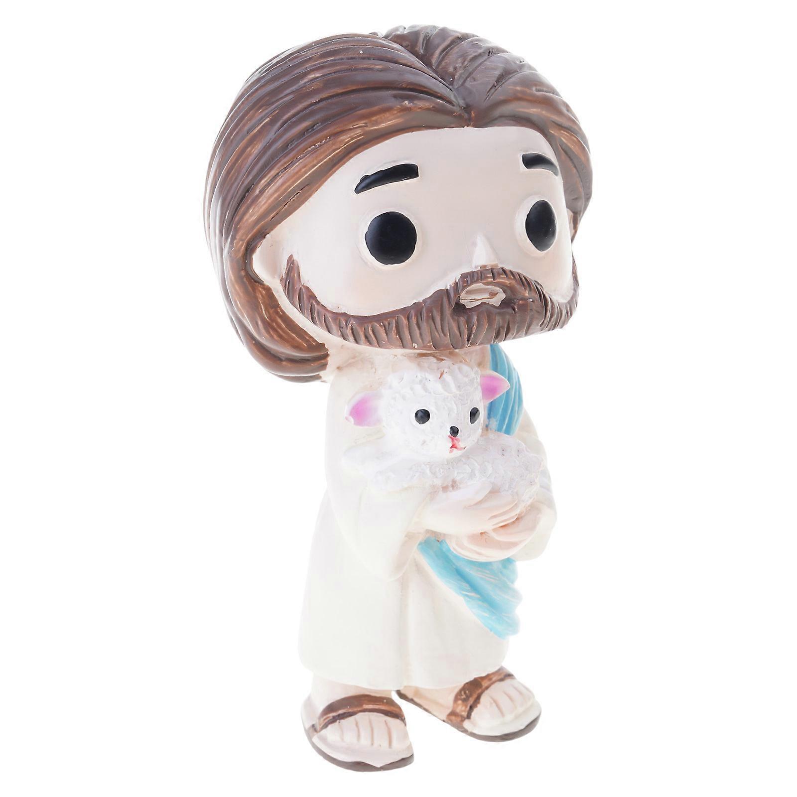 Christian Model Statue For Children And Faith Enthusiasts Created Using Durability and Friendly Resin Figurine Multicolor