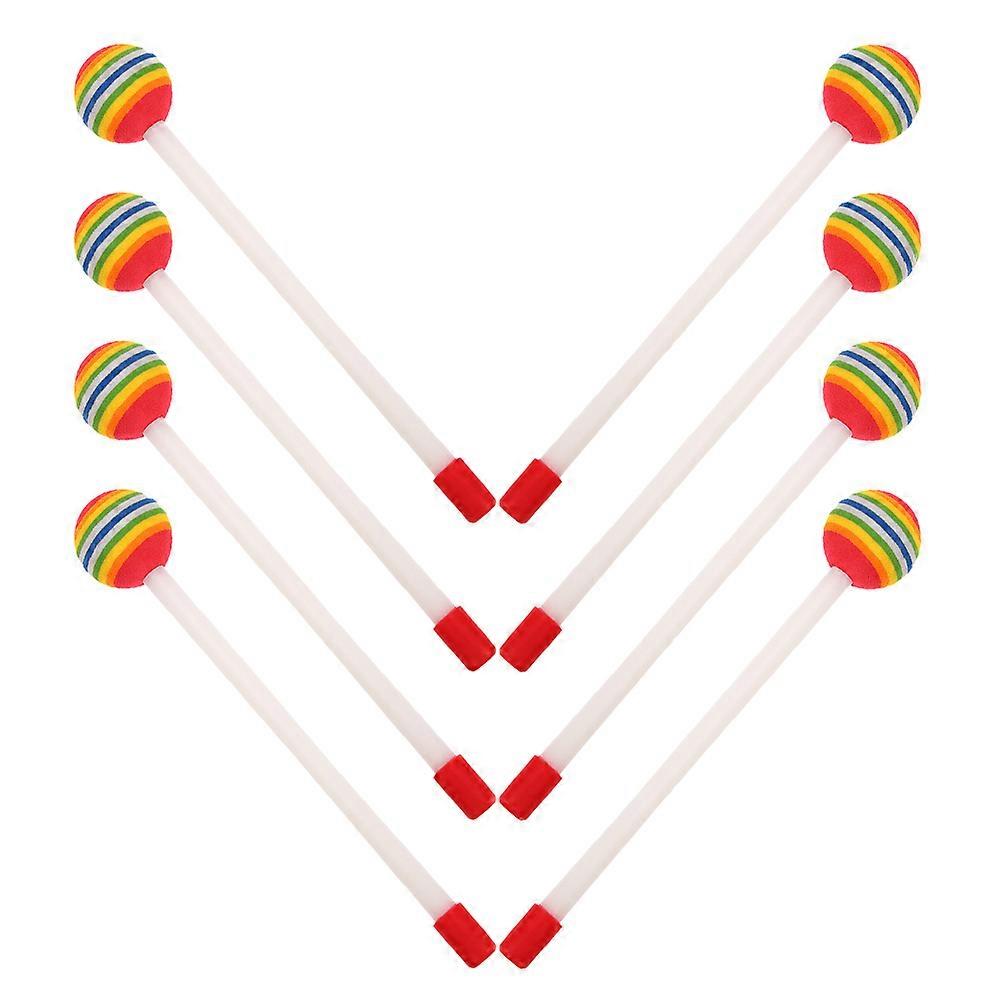 Rainbow Drumsticks Plastic Percussion Stick for Music Playing 8Pcs
