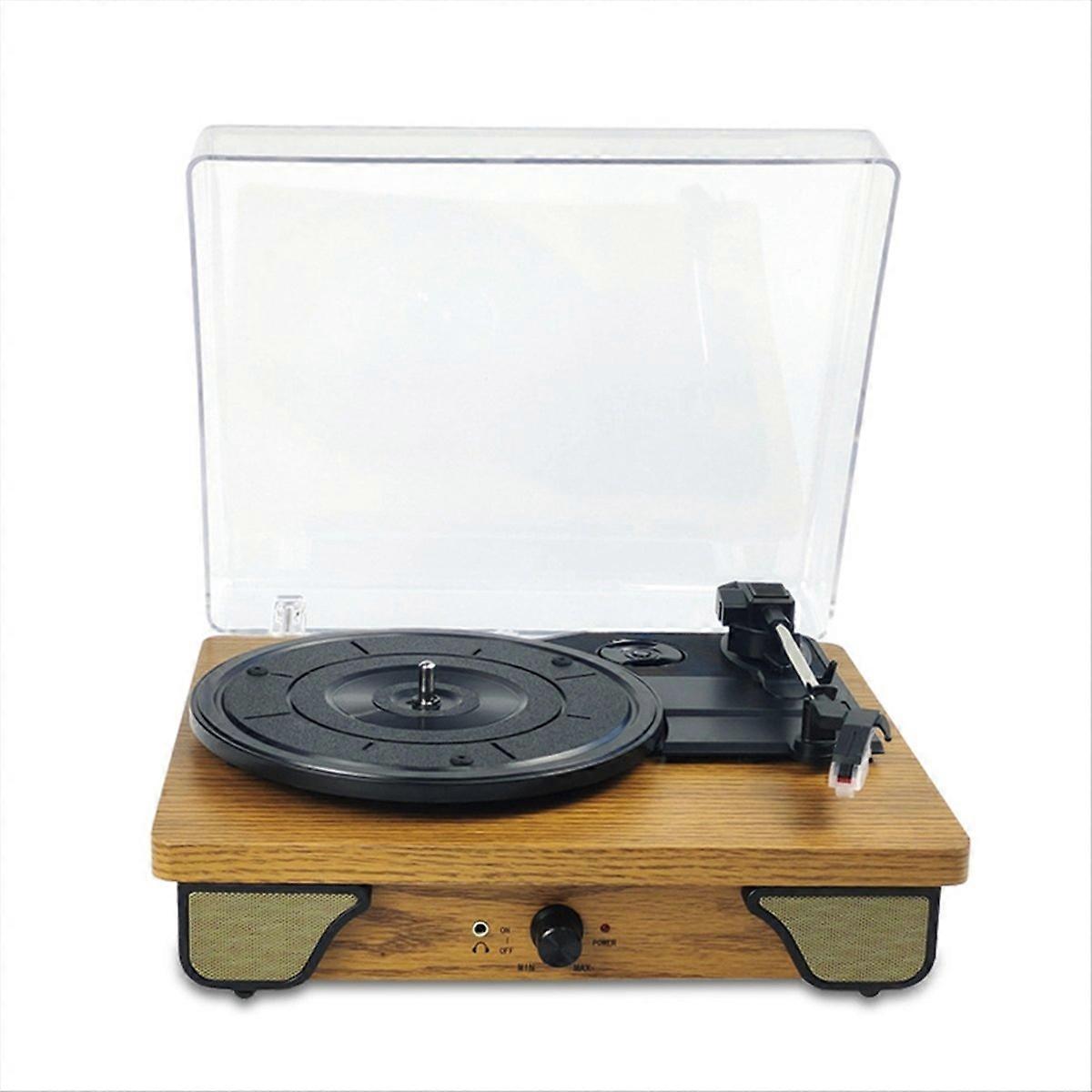 T03L Bluetooth Record Player Multi-Functional Vintage Turntable Phonograph Wooden Vinyl Record Audio Player EU PLUG A
