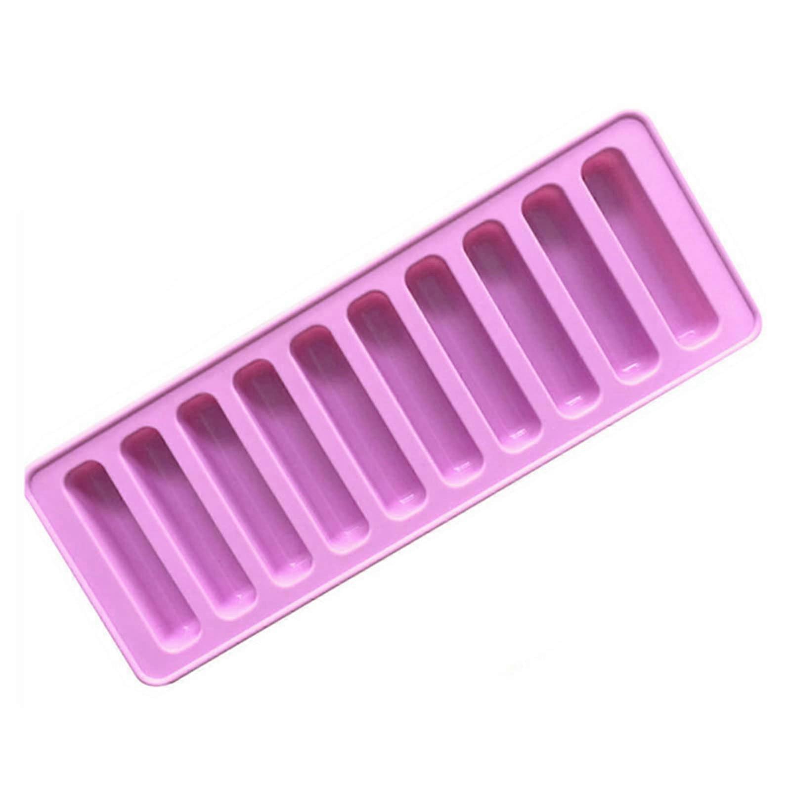 Silicone Ice Cube Tray with Easy Release Ice Stick Mold 10 Holes Food Grade for Freezer Use