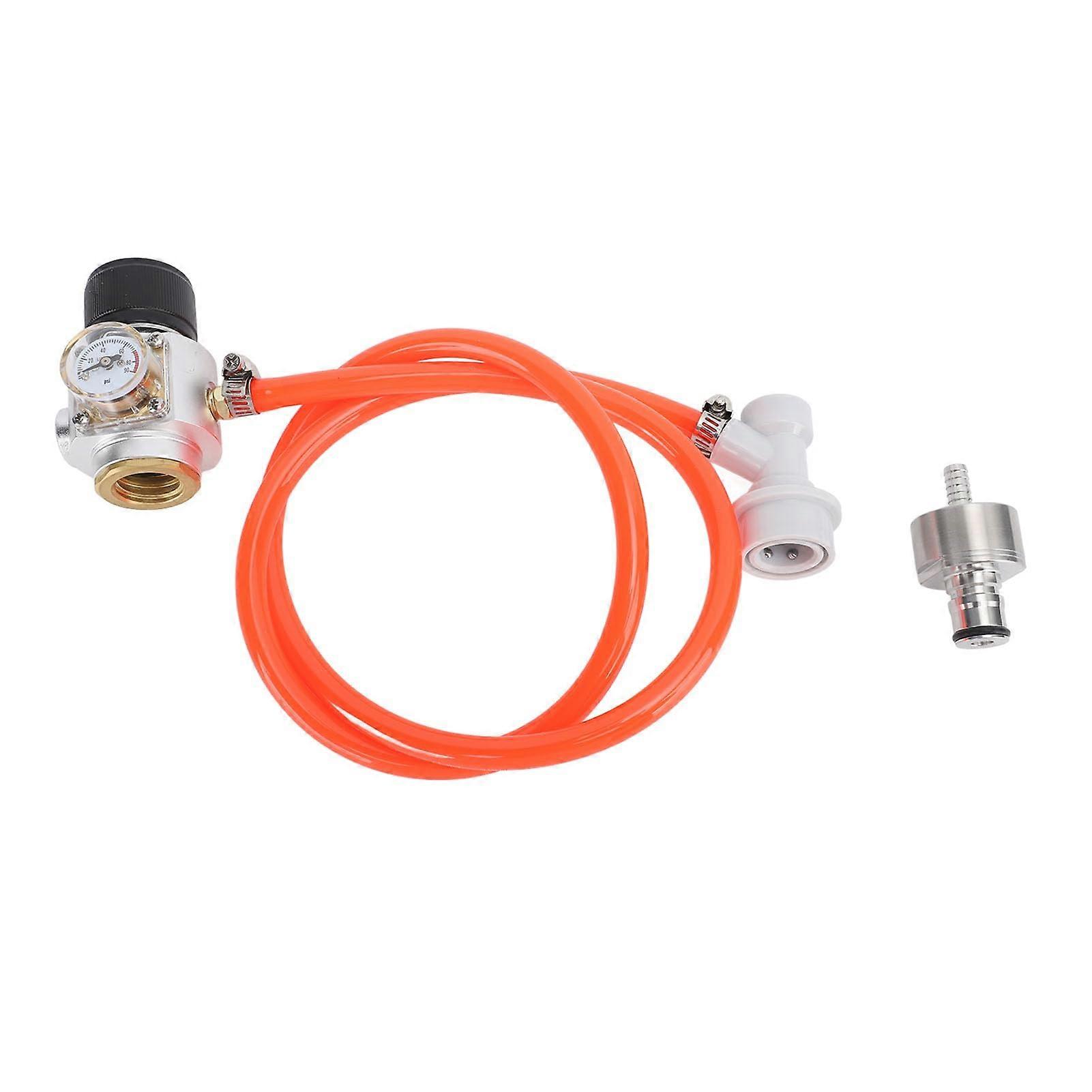 Soda Machine Adapter Hose Kit with G1/2 Thread and MultiFunction Beer and Soda Pressure Gauge