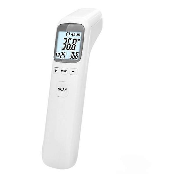 1PC White Infrared Forehead Thermometer with LCD, Non-Contact for Babies, Children & Adults, Fever Alarm, Compatible with Standard Devices