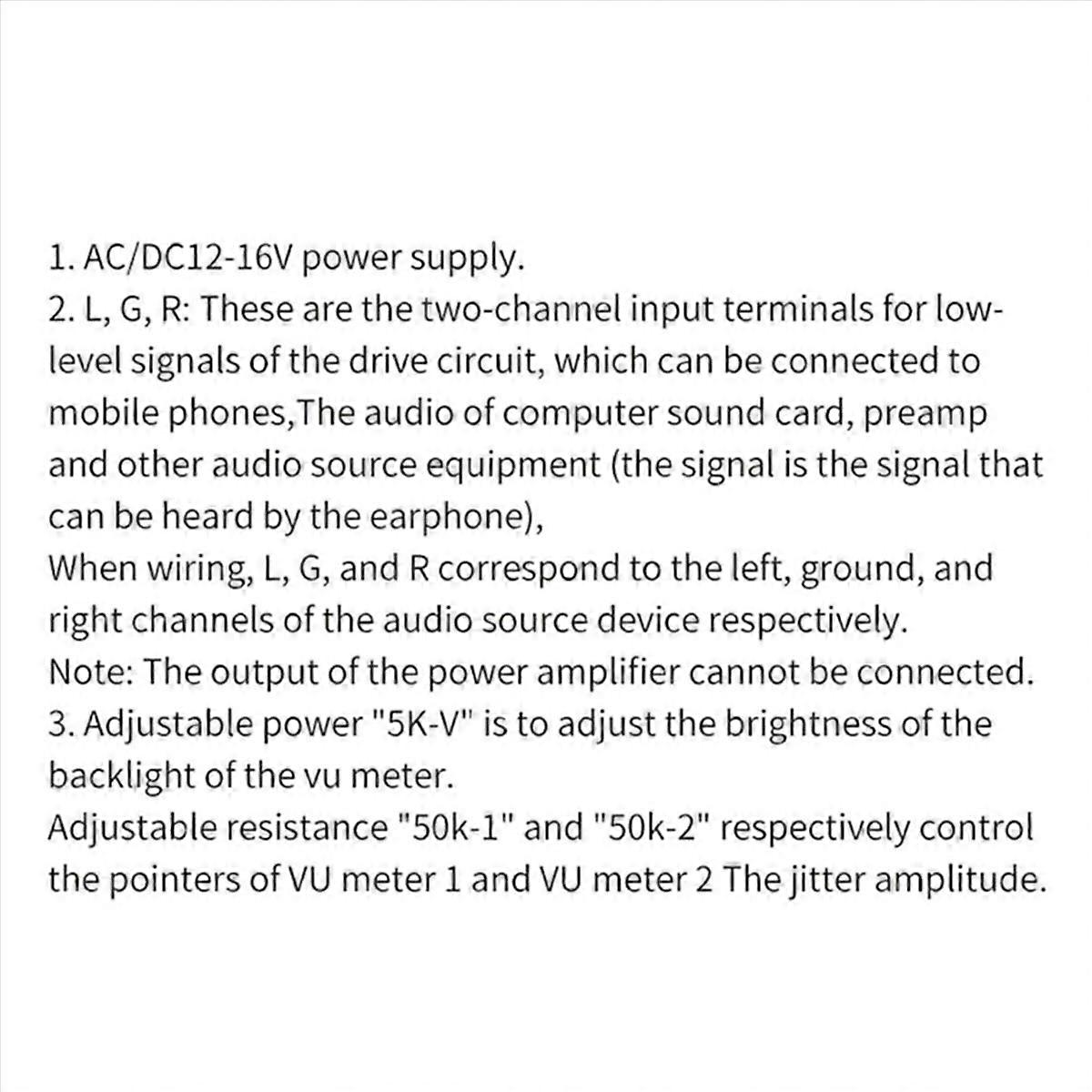 12-16V VU Meter Analog Panel Audios Level Meter for Power Amplifier