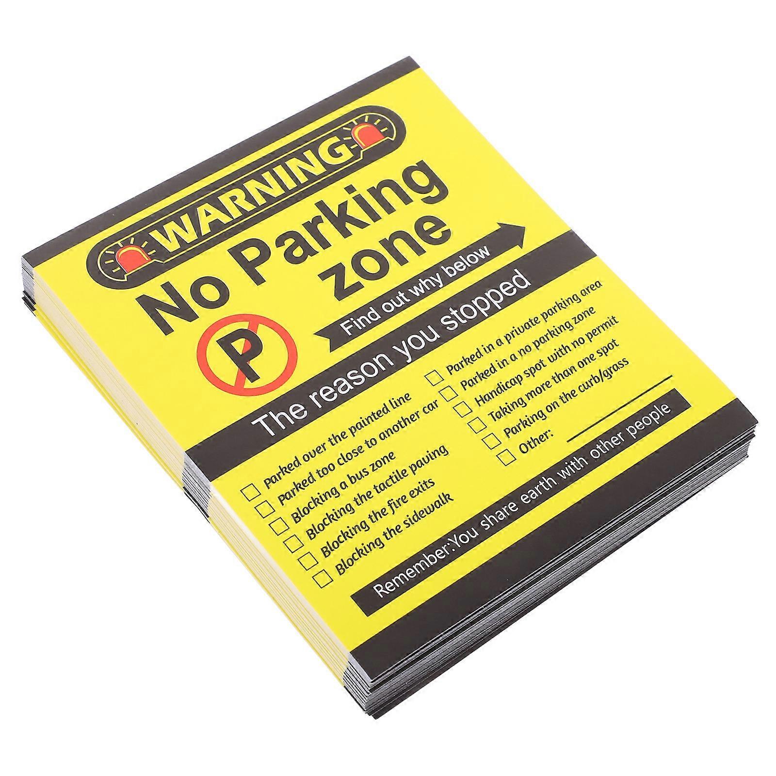 No Parking Sticker for Yard Reminder Adhesive 200 Sheets Yellow