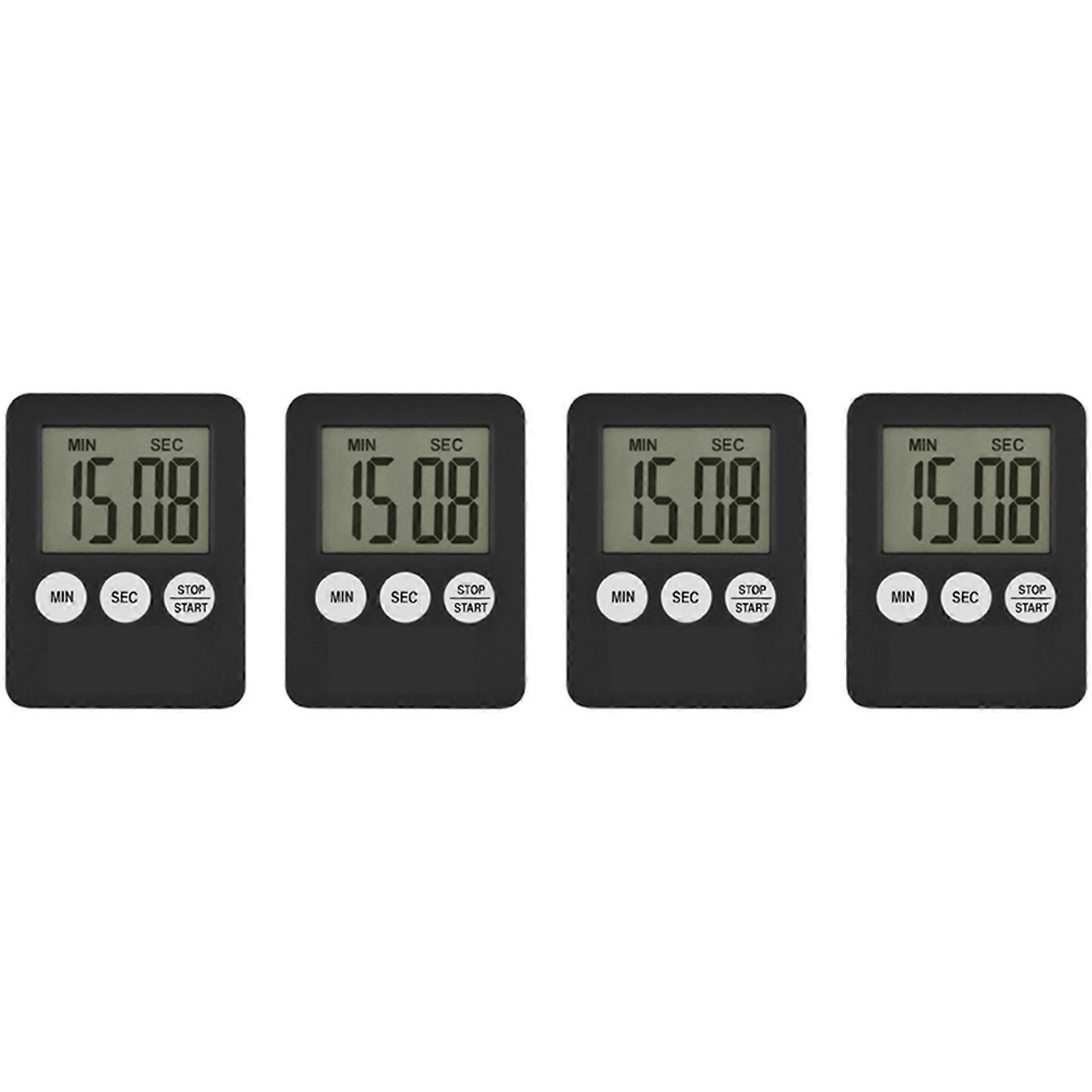 4X Super Thin LCD Digital Screen Kitchen Timer Square Cooking Count Up Countdown Alarm Magnet Clock