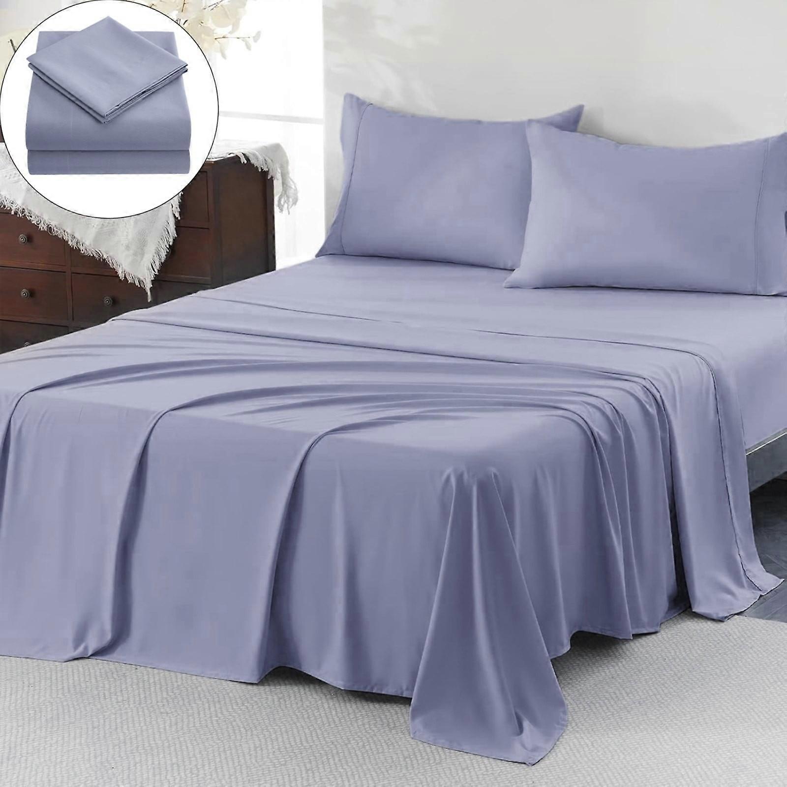 Clearance Items!Pamqxs Bed Sheets Set Cotton Sheets 4 Piece Sheet Set Mattress Upto Pocket Sateen Weave For Soft Sheet