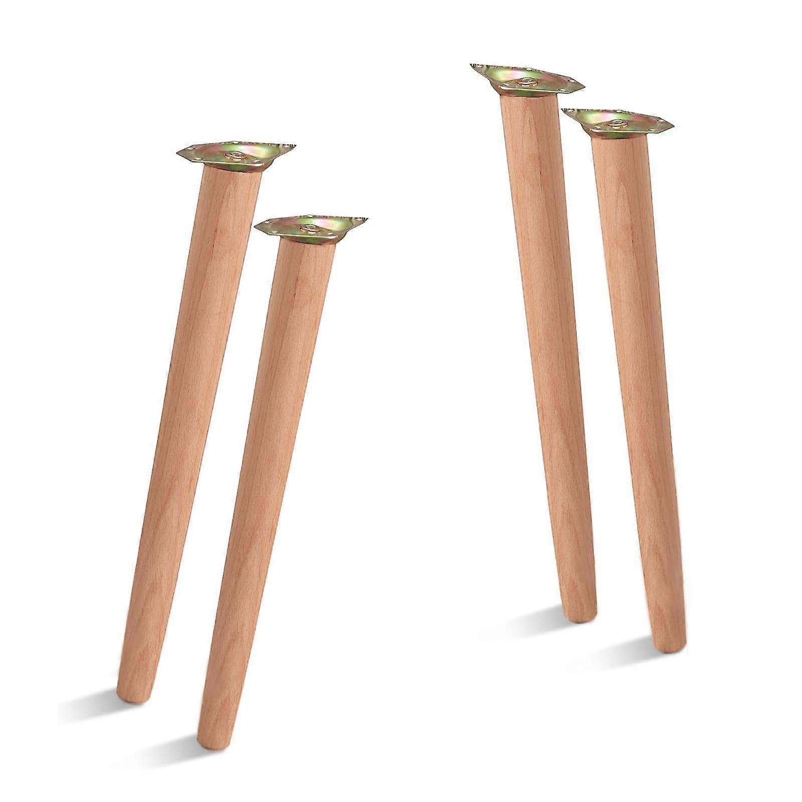 20 Inch Wooden Table Legs Solid Beech Mid Century Modern Replacement for Table Desk Bench