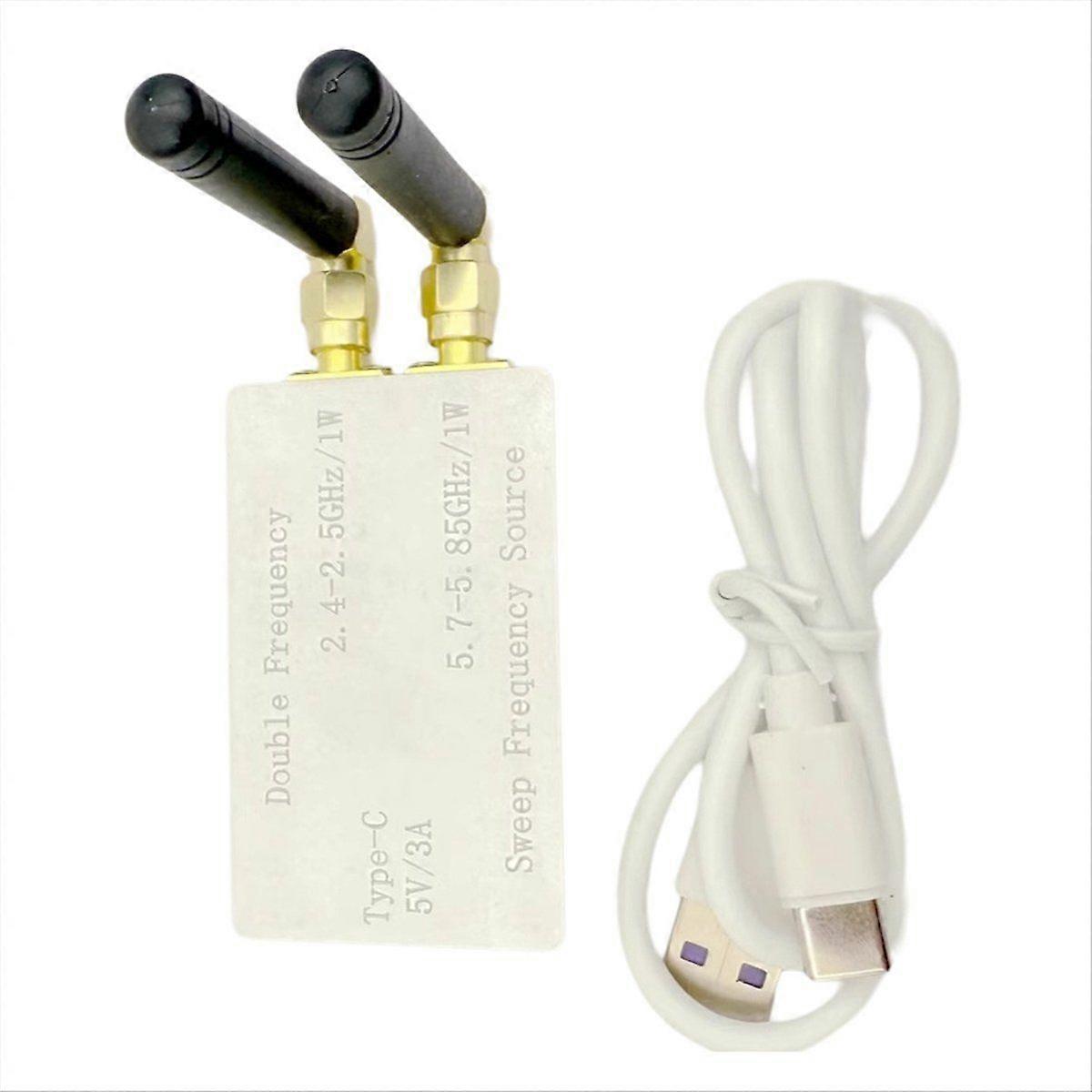 Dual-Band WiFi Bluetooth Sweep Signal Source VCO RF Generator 1W 2.4GHz & 5.8GHz Dual Antenna