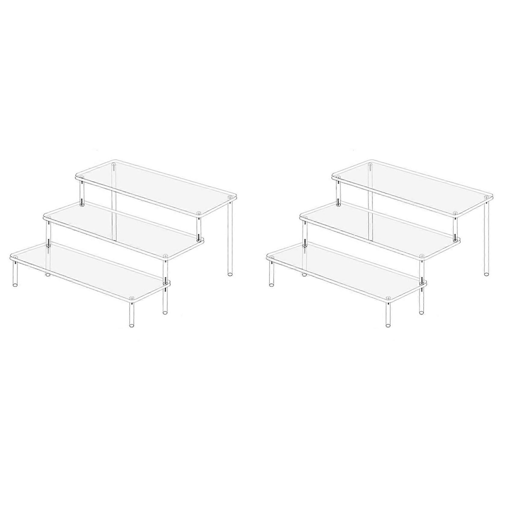 2X Acrylic Display Stand Perfume Rack Storage Rack Transparent Acrylic Shelf Stand for Food Display Racks