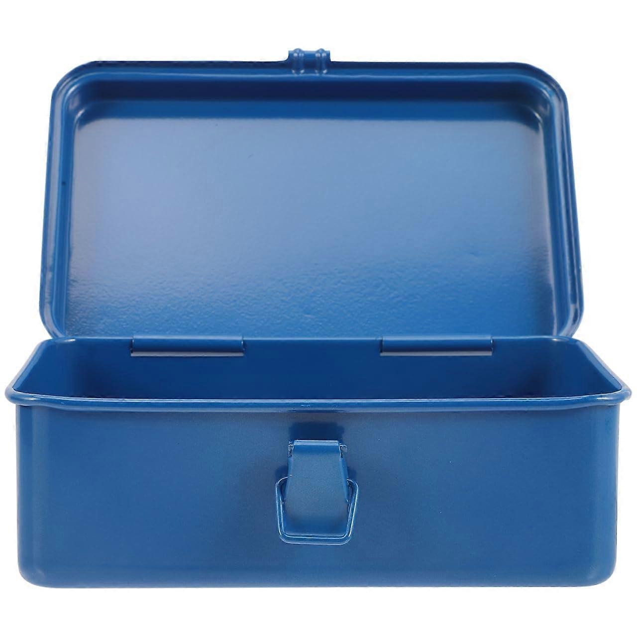 Durable Metal Toolbox 7.5 Inch Compact Tool Storage Case for Car Trunk and Home Use