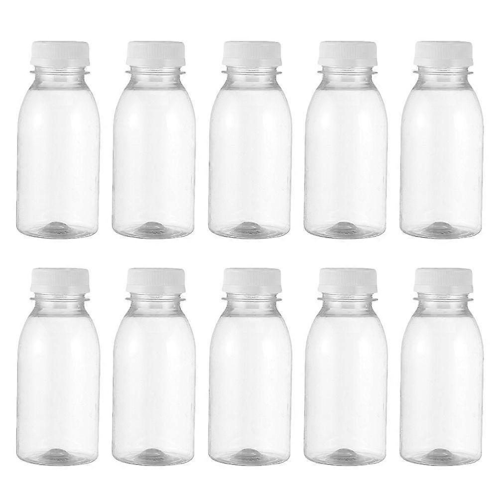 20Pcs Transparent Plastic Milk Storage Bottles Beverage Drinking Bottles