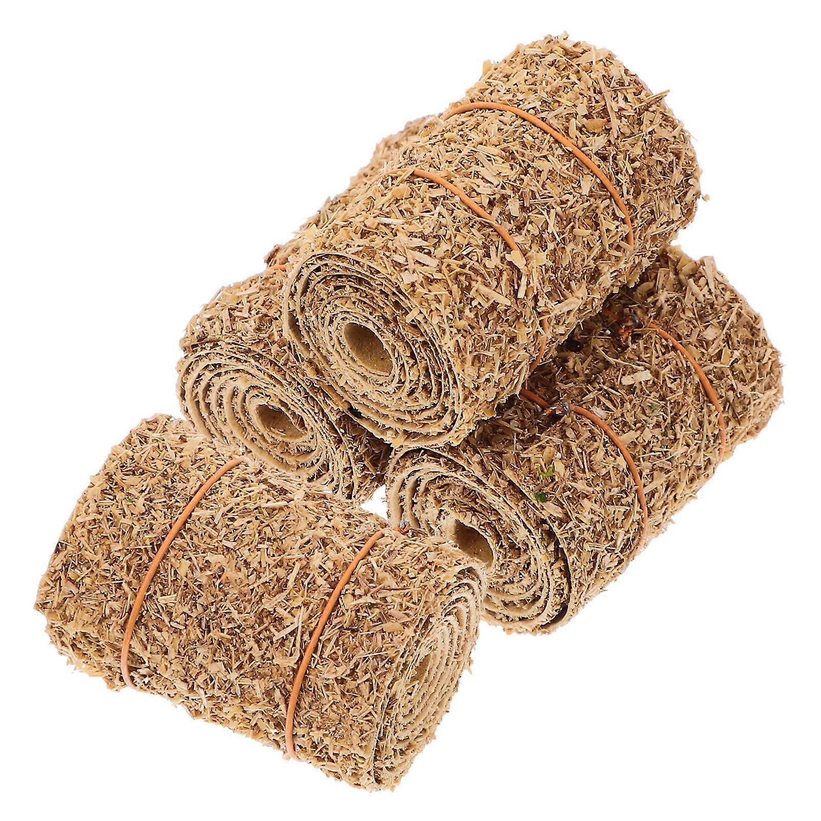 Grass Stack Model Mini Haystacks for Mini Garden 4Pcs Wooden Craft Decoration