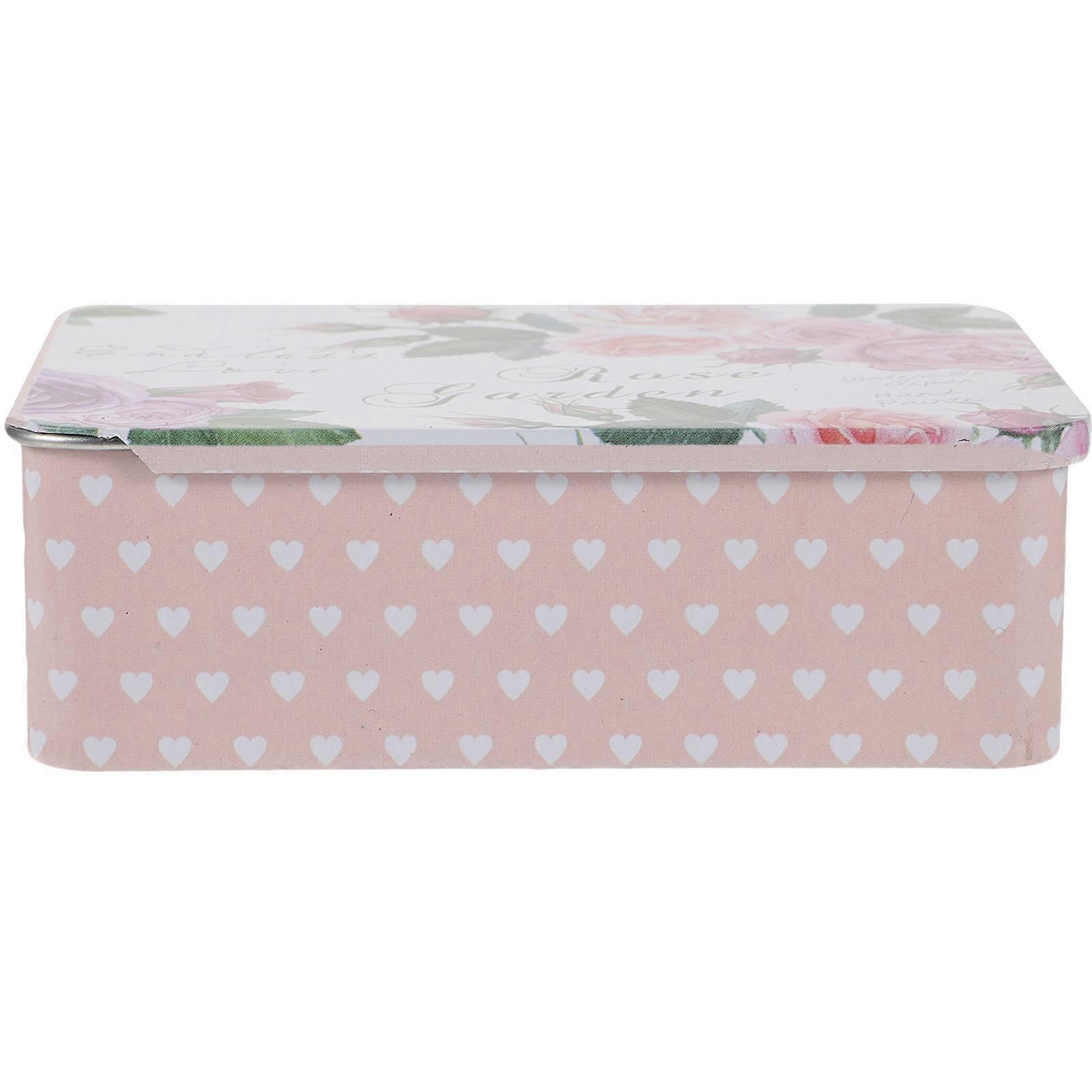 Tin Case Retro Style Push-Pull Tin Box Small Objects Container Travel 12x9cm 1Pcs