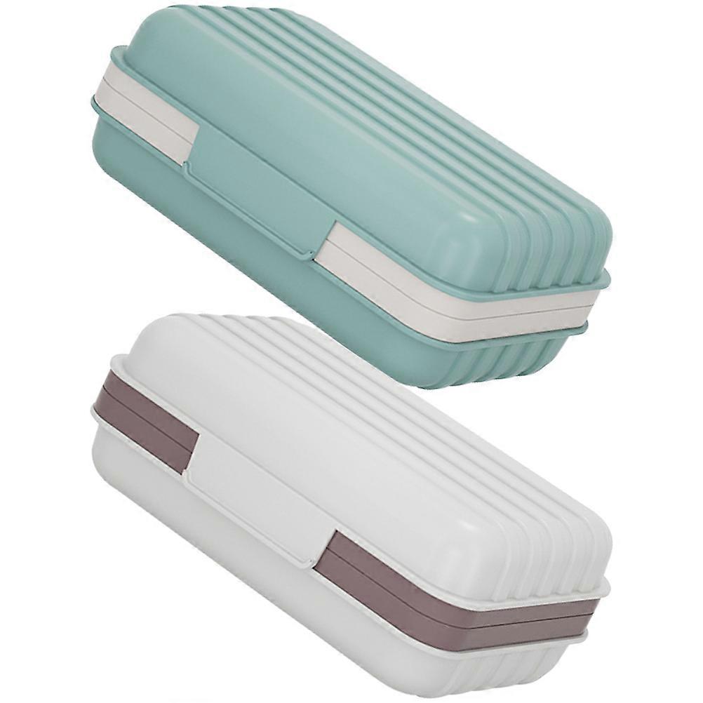 Portable Thickened Soap Holder Travel Soap Box for Storage 2Pcs PP
