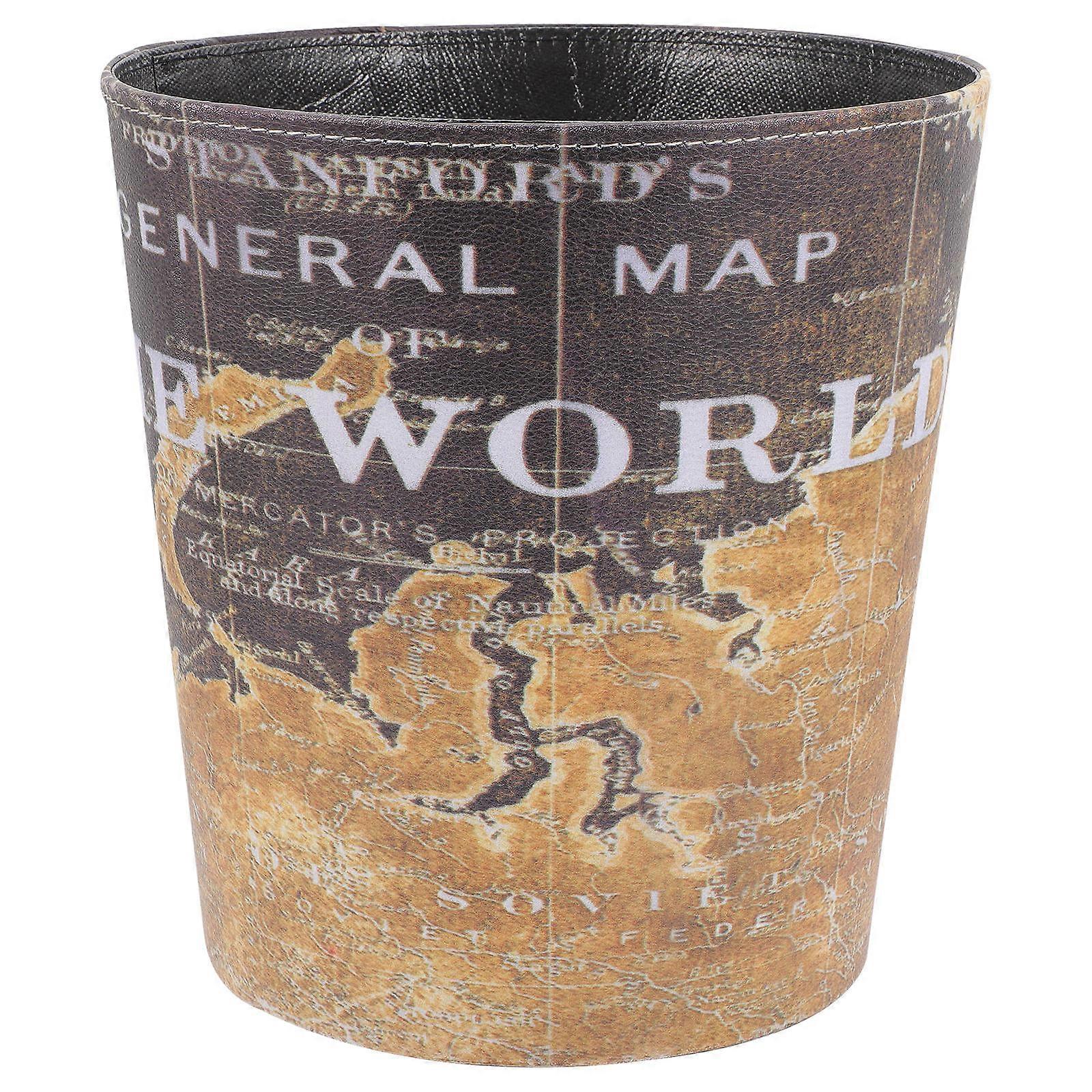 Practical Trash Can for Home Use Multi Color PU Garbage Can Large Capacity