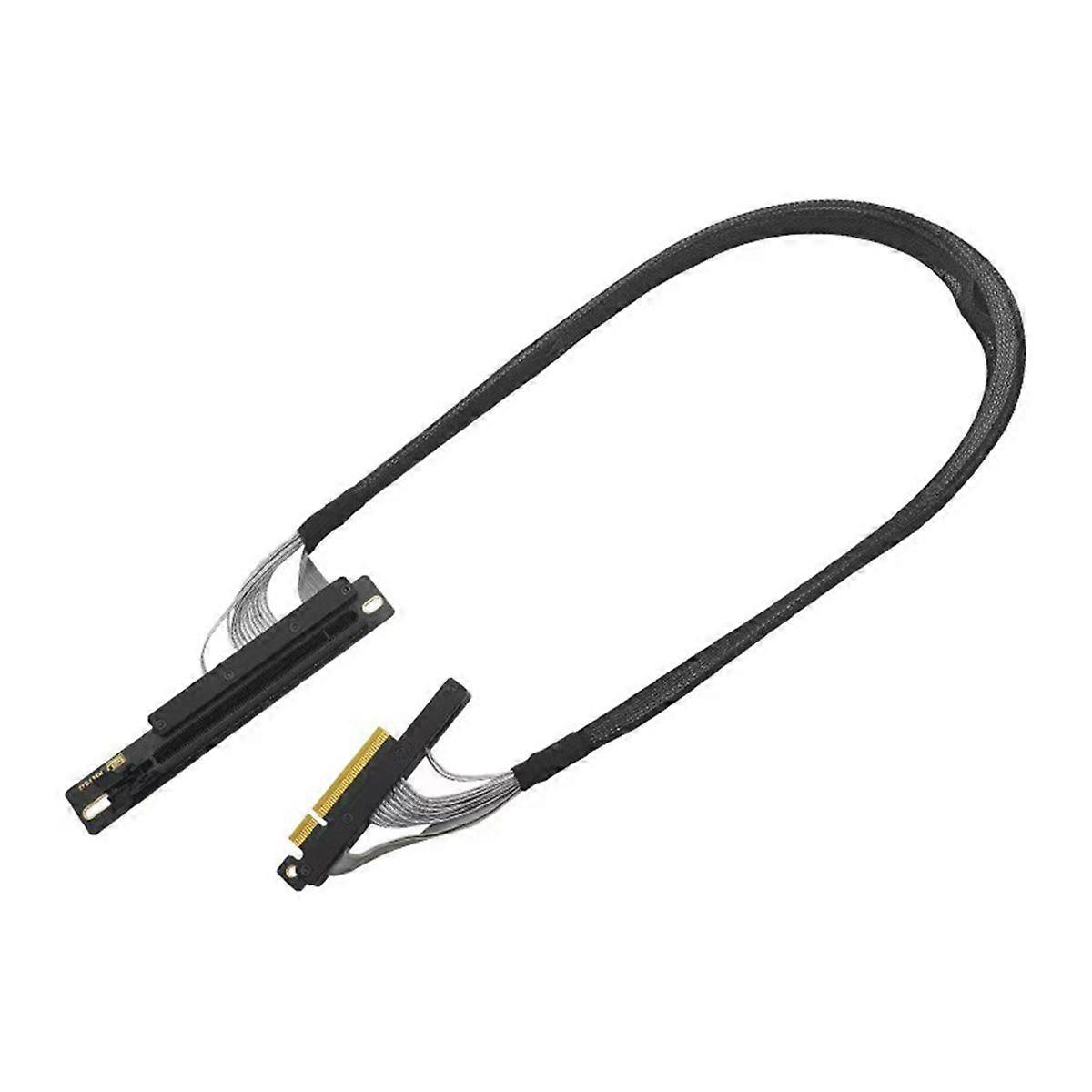 PCI-E 4.0 X8 Server Graphics Card Extension Cable GEN4 Braided Mesh Silver-Plated Wire GPU Adapter Cable for AI Server