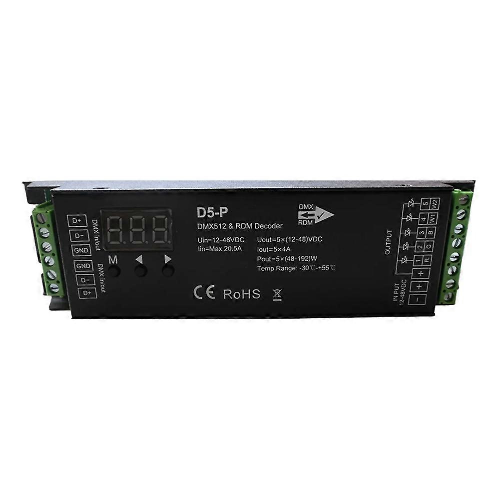 5 Channel DMX Decoder with RDM Digital Display DMX512 Dimmer Driver PWM RGBCCT LED Controller LED Module Light