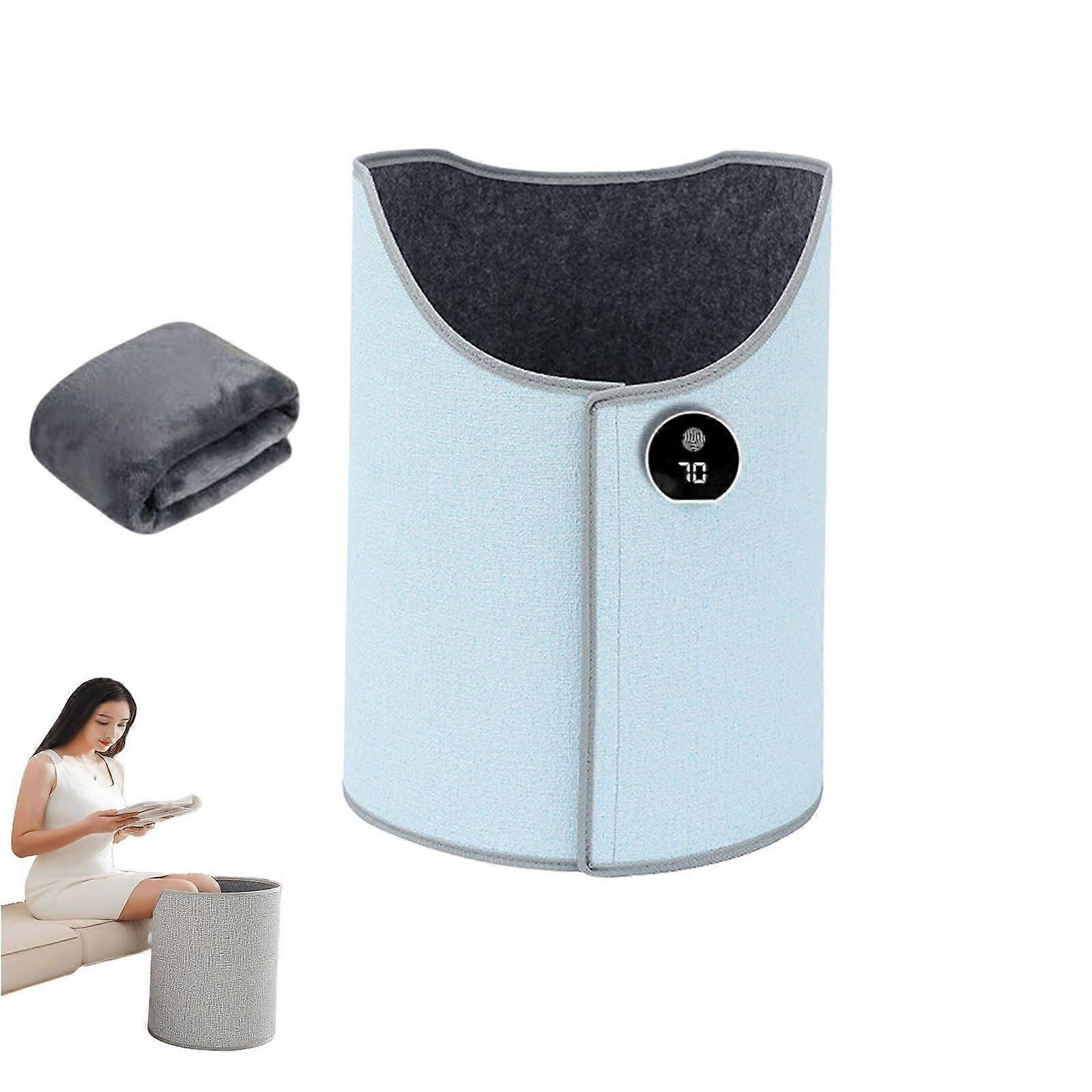 Under Desk Heater with 5Level Heat Adjustment, Foldable Foot Warmer, Automatic PowerOff, Blue