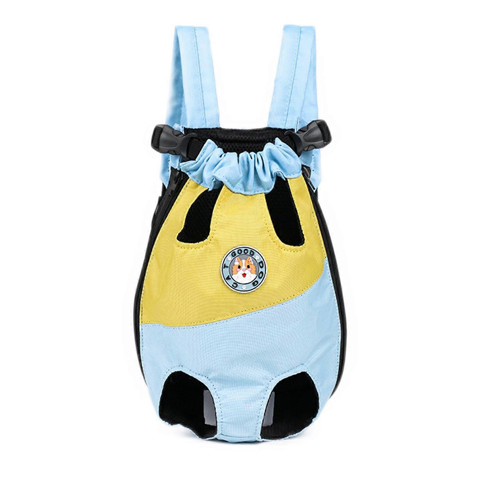 Pet Carrier Backpack with Adjustable XShaped Straps Breathable Mesh and Safety Lock Blue S