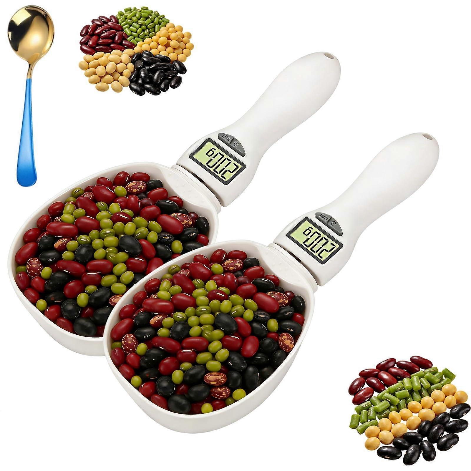 Digital Measuring Spoon with Scale,  Precision LCD Display, 5in1 Unit Conversion for Cooking Baking Pet Food (2Pcs)