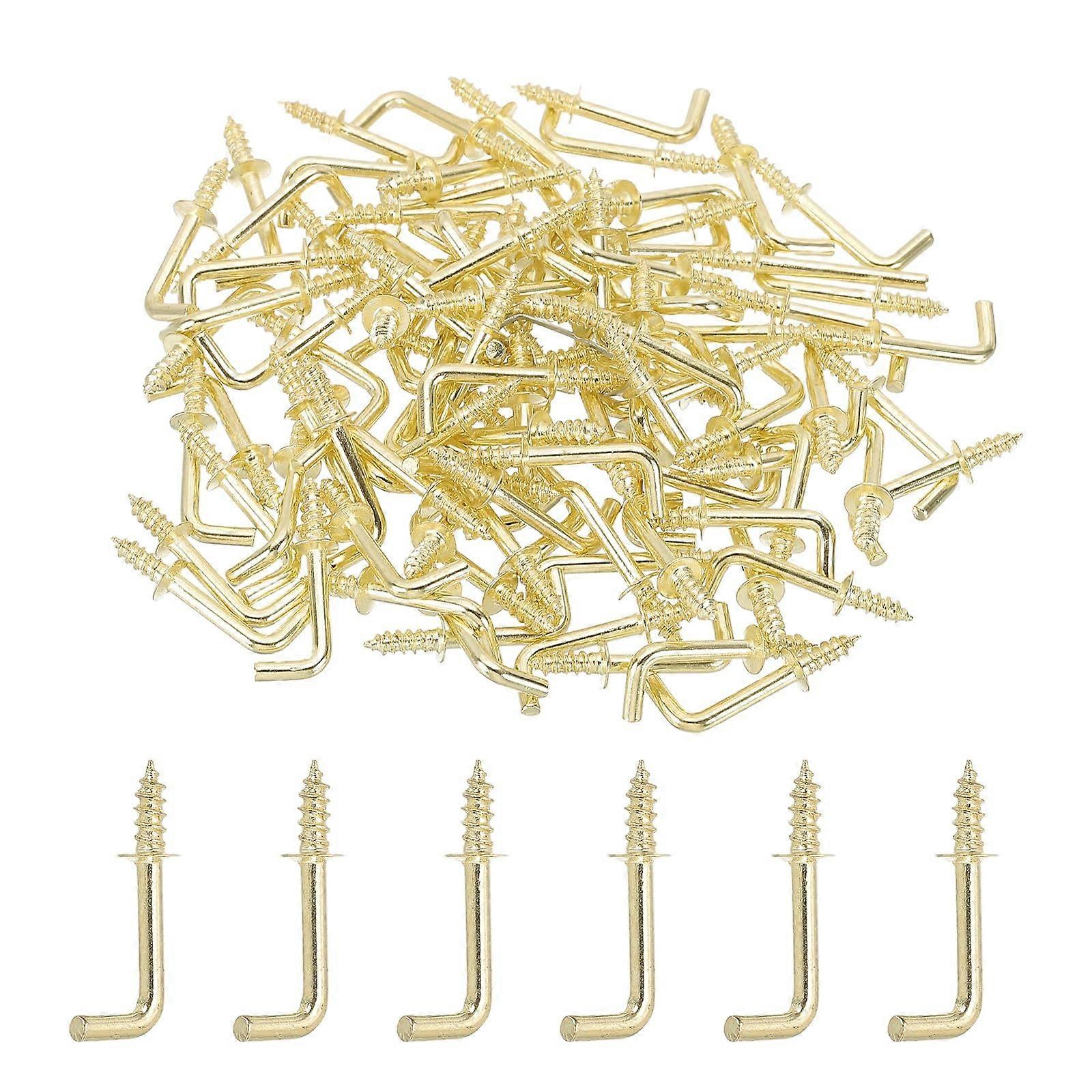 Ceiling Hooks for Hanging Plants 100 Pack RustProof Copper Plated Cup Hooks L Shape ScrewIn