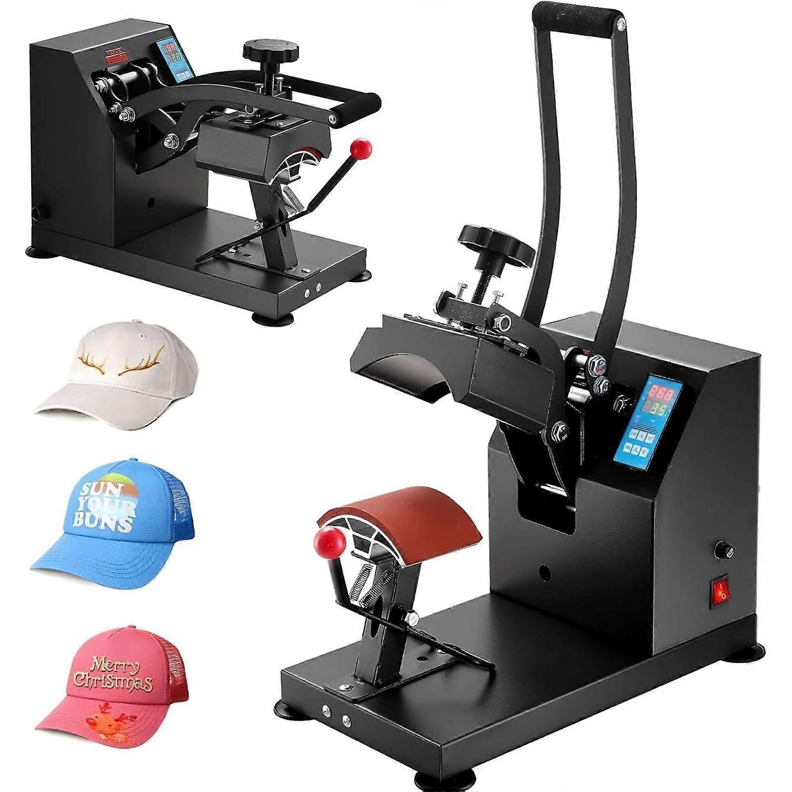 Automatic Hat Heat Press 8x14cm for Caps with Precise Temperature Control and Adjustable Timer